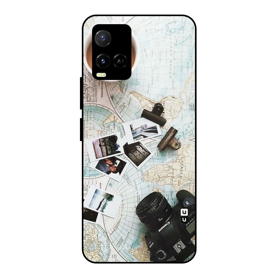 Post Stamps Travel Metal Back Case for Vivo Y21G