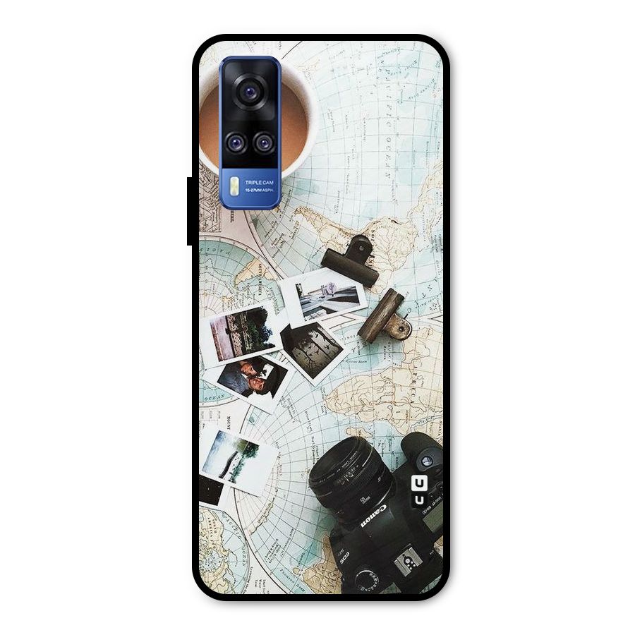 Post Stamps Travel Metal Back Case for Vivo Y31