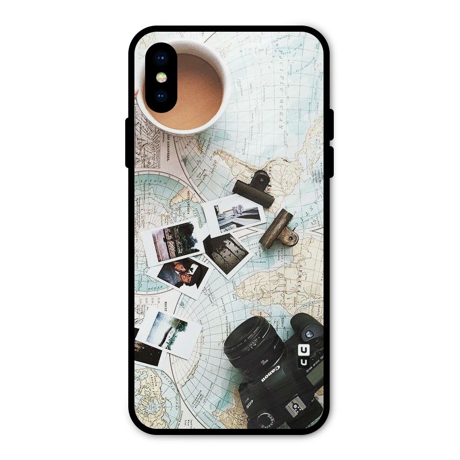 Post Stamps Travel Metal Back Case for iPhone XS