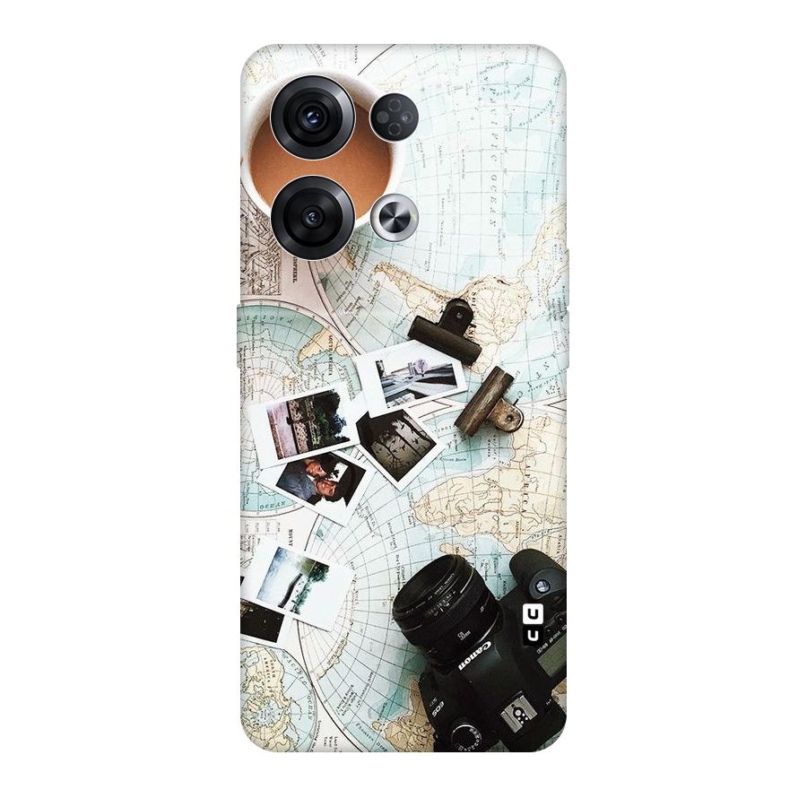 Post Stamps Travel Original Polycarbonate Back Case for Oppo Reno8 Pro 5G