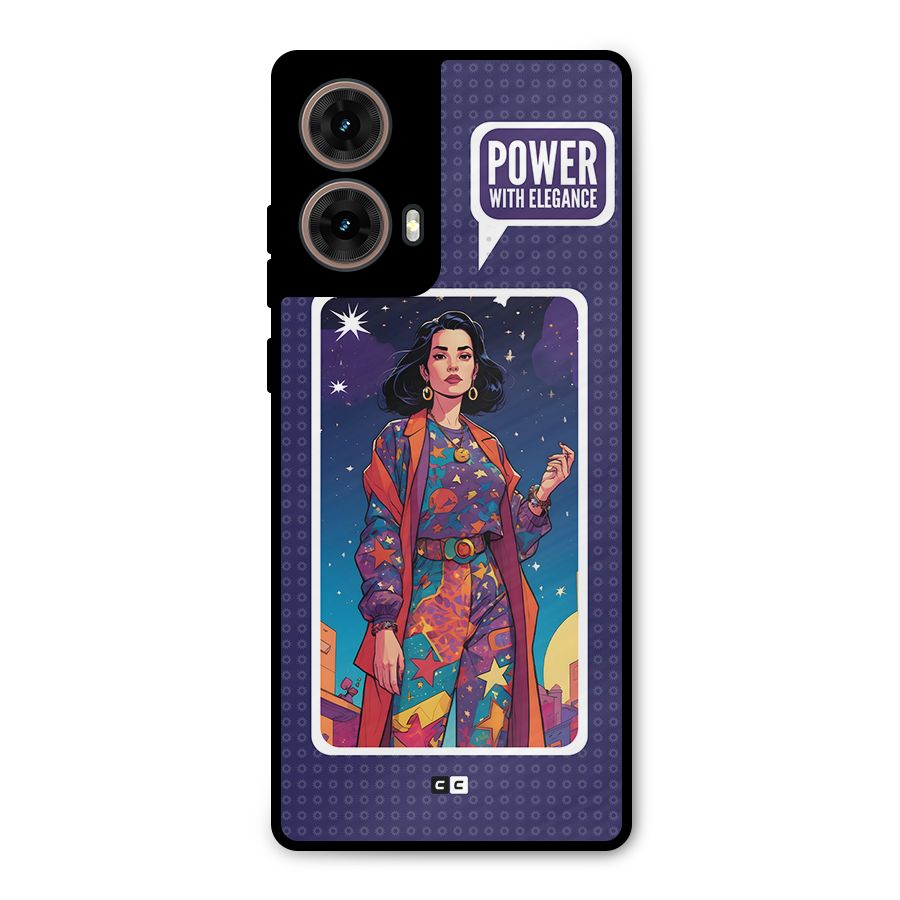 Power With Elegance Metal Back Case for Moto G85