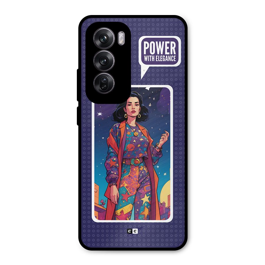 Power With Elegance Metal Back Case for Oppo Reno12 Pro