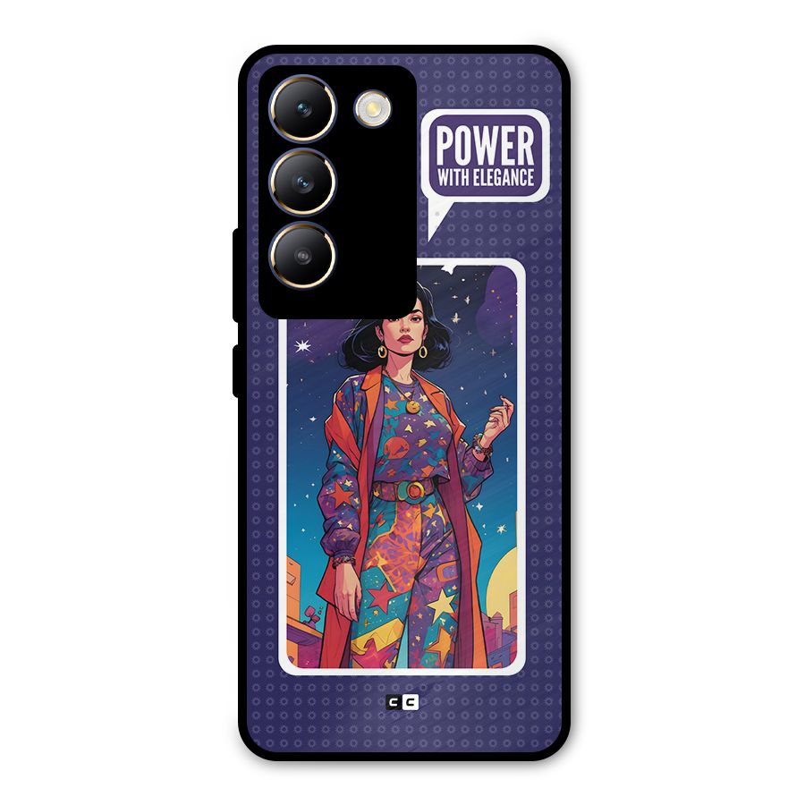 Power With Elegance Metal Back Case for Vivo T3 5G