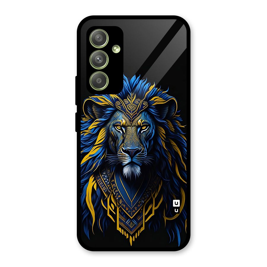 Premium Lion Abstract Portrait Art Glass Back Case for Galaxy A54