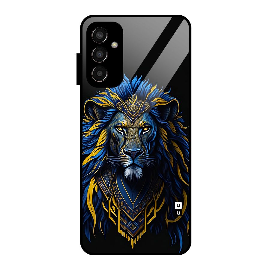 Premium Lion Abstract Portrait Art Glass Back Case for Galaxy F13