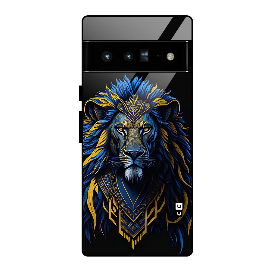 Premium Lion Abstract Portrait Art Glass Back Case for Google Pixel 6 Pro