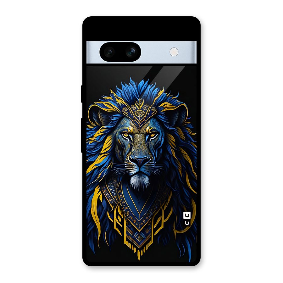 Premium Lion Abstract Portrait Art Glass Back Case for Google Pixel 7a
