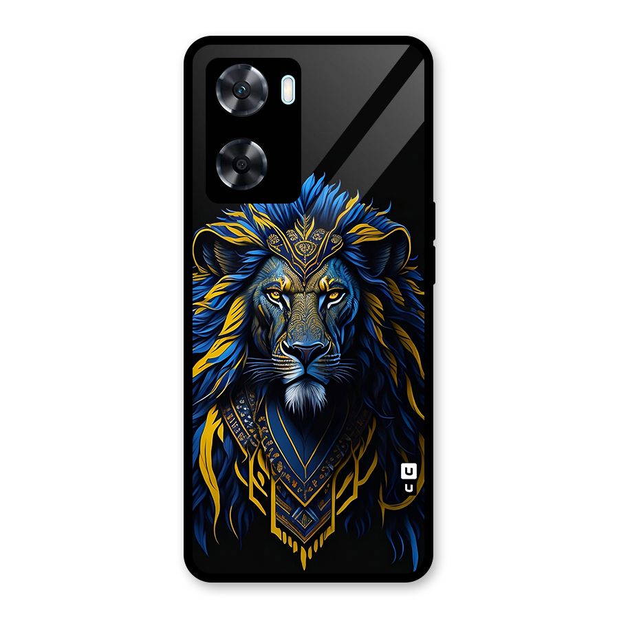 Premium Lion Abstract Portrait Art Glass Back Case for Oppo A77s