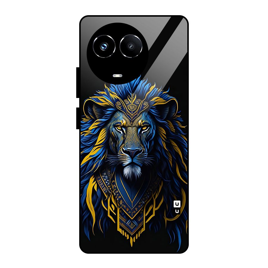 Premium Lion Abstract Portrait Art Glass Back Case for Realme 11X