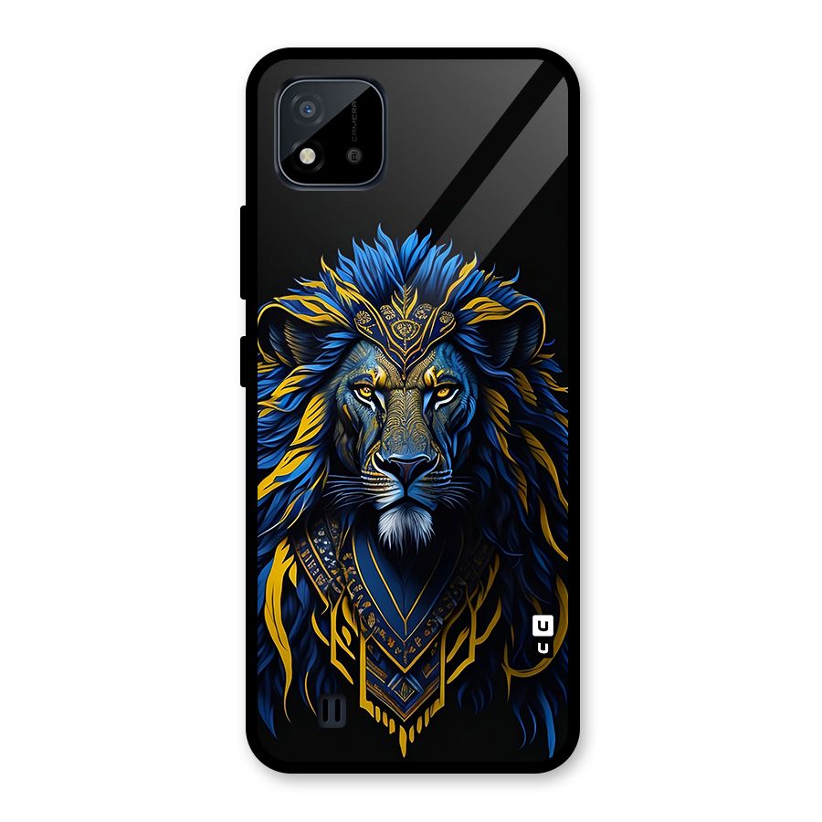 Premium Lion Abstract Portrait Art Glass Back Case for Realme C11 2021