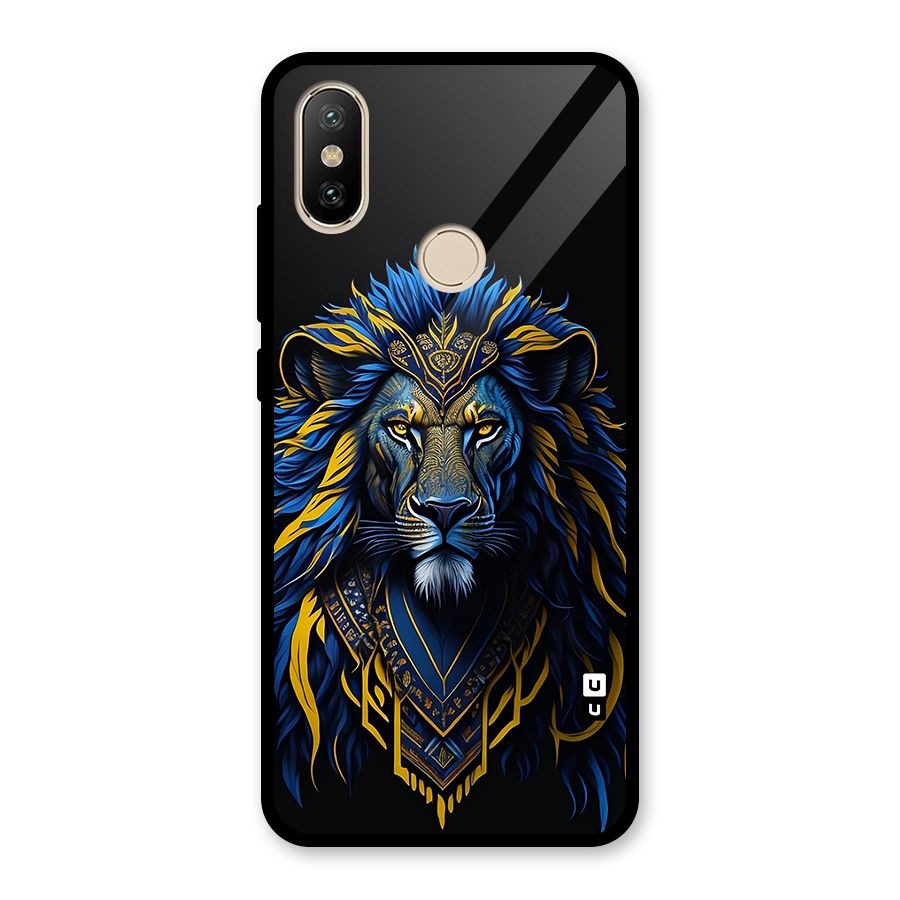 Premium Lion Abstract Portrait Art Glass Back Case for Redmi A2