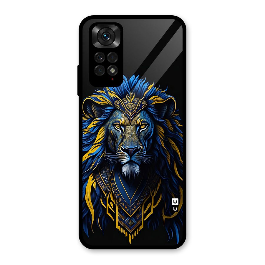 Premium Lion Abstract Portrait Art Glass Back Case for Redmi Note 11S