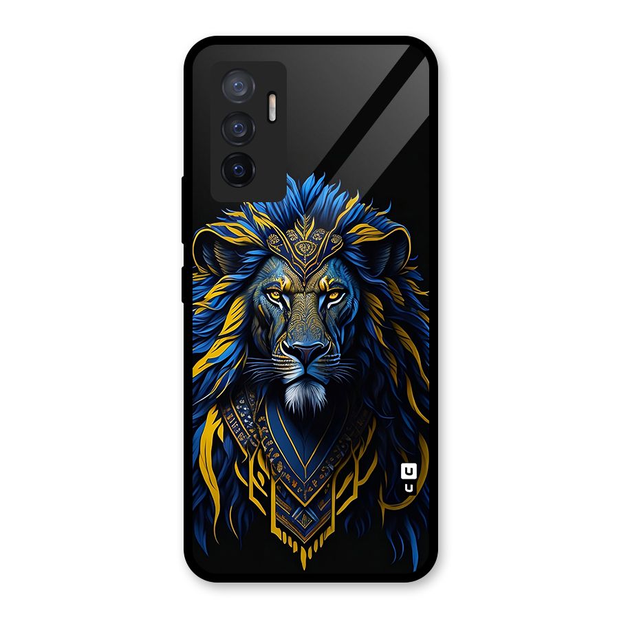 Premium Lion Abstract Portrait Art Glass Back Case for Vivo V23e