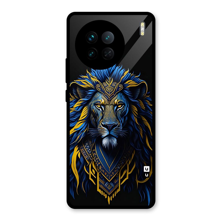 Premium Lion Abstract Portrait Art Glass Back Case for Vivo X90