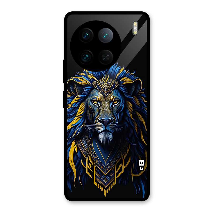 Premium Lion Abstract Portrait Art Glass Back Case for Vivo X90 Pro