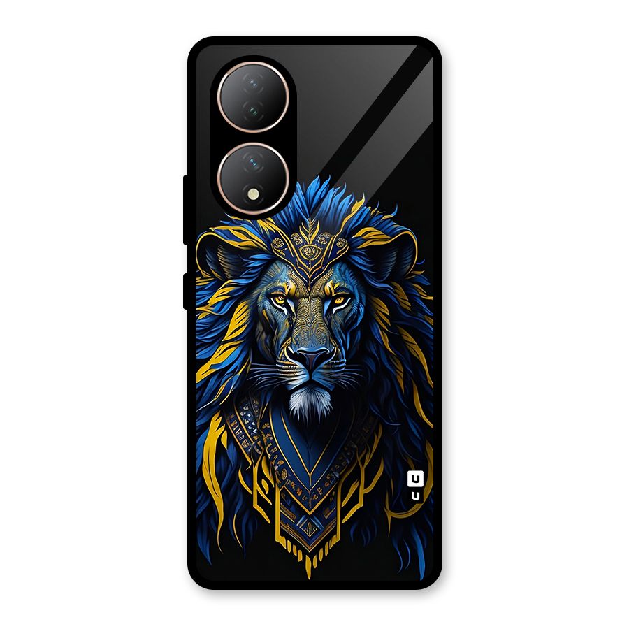 Premium Lion Abstract Portrait Art Glass Back Case for Vivo Y100A
