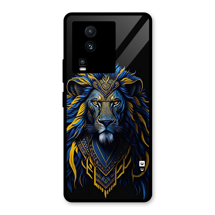 Premium Lion Abstract Portrait Art Glass Back Case for Vivo iQOO Neo 7 Pro