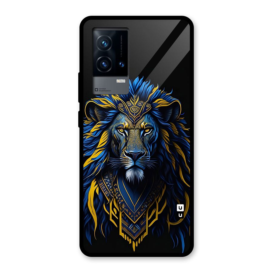 Premium Lion Abstract Portrait Art Glass Back Case for iQOO 9 5G