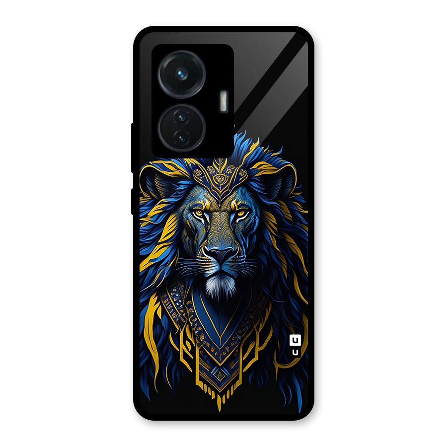 Premium Lion Abstract Portrait Art Glass Back Case for iQOO Z6 44W