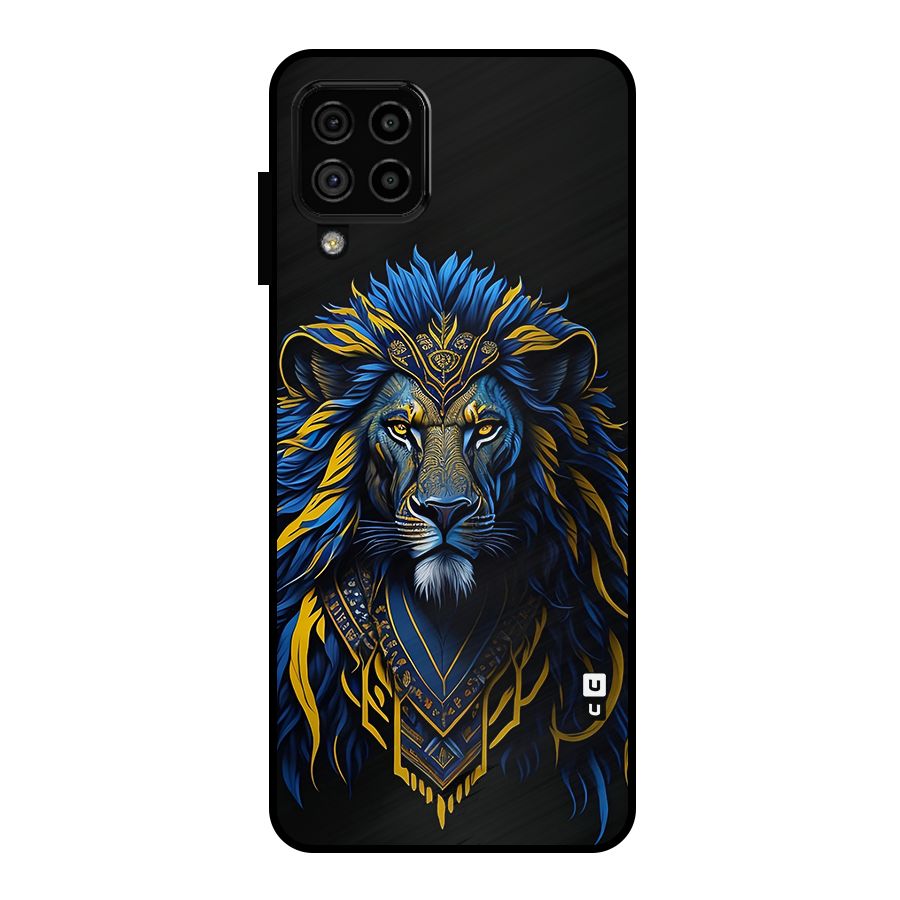 Premium Lion Abstract Portrait Art Metal Back Case for Galaxy A22 4G