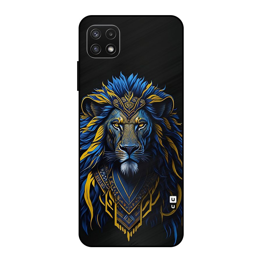 Premium Lion Abstract Portrait Art Metal Back Case for Galaxy A22 5G