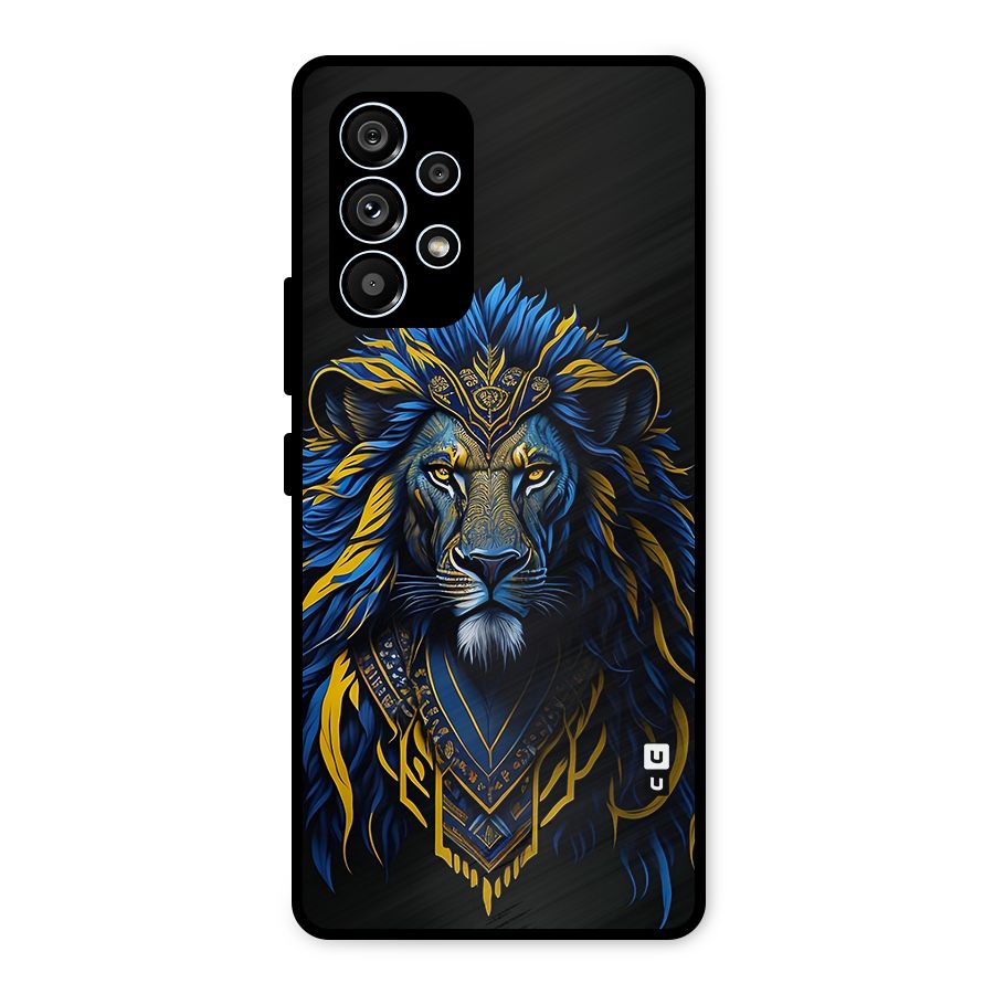 Premium Lion Abstract Portrait Art Metal Back Case for Galaxy A53 5G