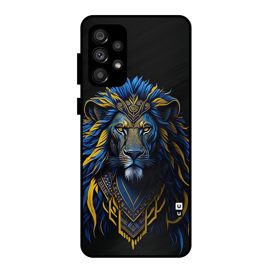 Premium Lion Abstract Portrait Art Metal Back Case for Galaxy A73 5G