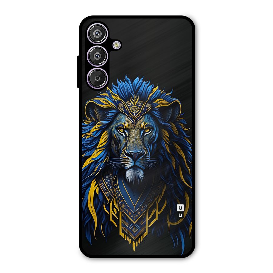 Premium Lion Abstract Portrait Art Metal Back Case for Galaxy F15