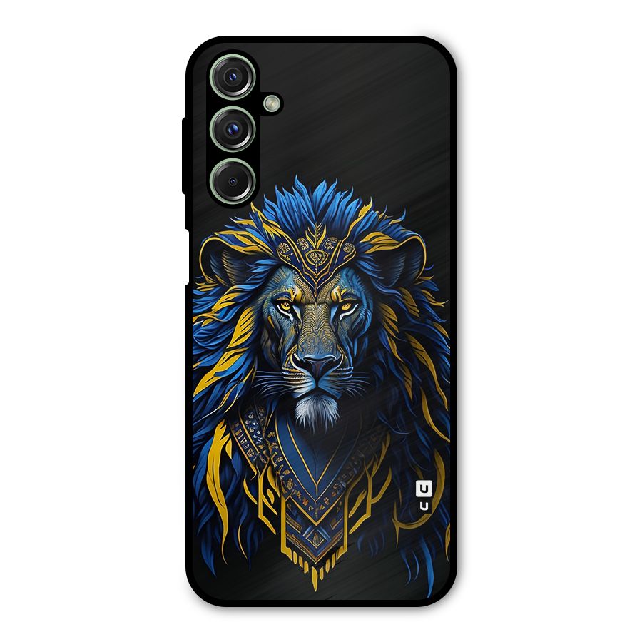Premium Lion Abstract Portrait Art Metal Back Case for Galaxy F34
