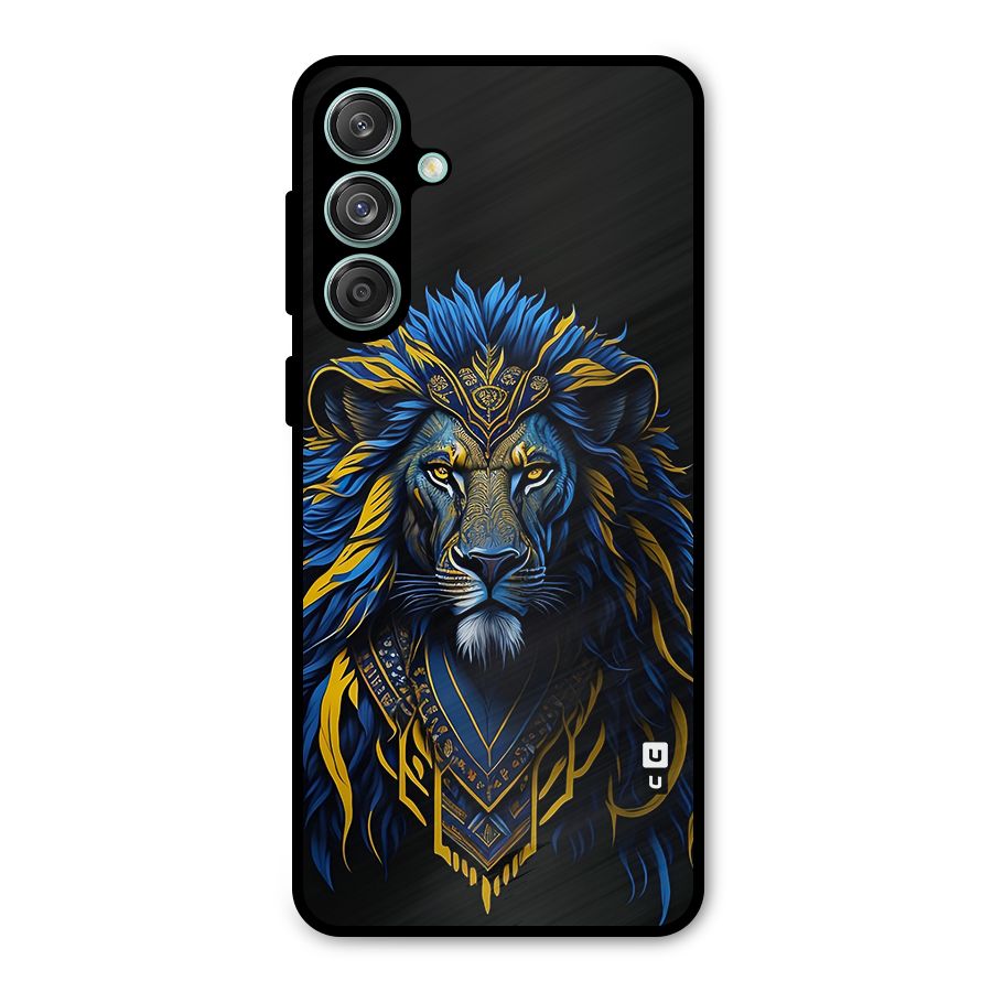 Premium Lion Abstract Portrait Art Metal Back Case for Galaxy M55 5G
