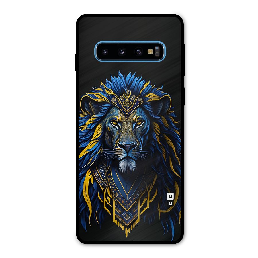 Premium Lion Abstract Portrait Art Metal Back Case for Galaxy S10