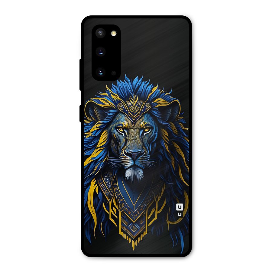 Premium Lion Abstract Portrait Art Metal Back Case for Galaxy S20