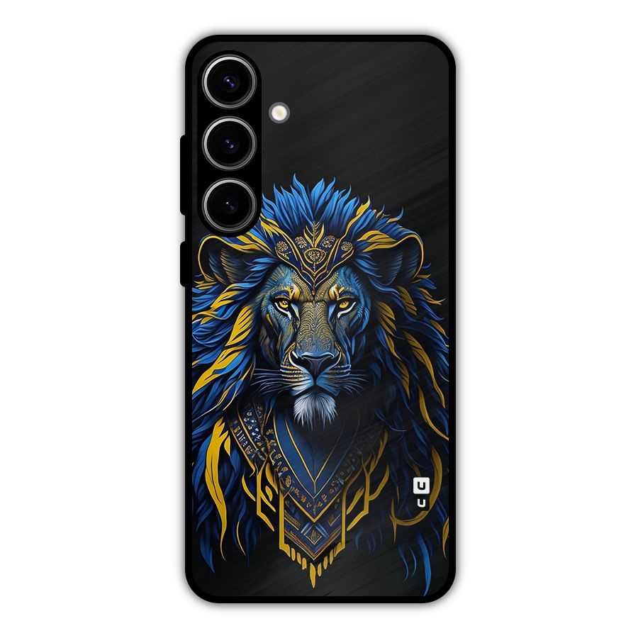 Premium Lion Abstract Portrait Art Metal Back Case for Galaxy S24 Plus