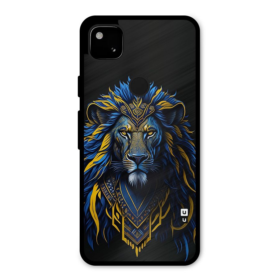 Premium Lion Abstract Portrait Art Metal Back Case for Google Pixel 4a