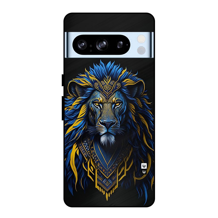 Premium Lion Abstract Portrait Art Metal Back Case for Google Pixel 8 Pro