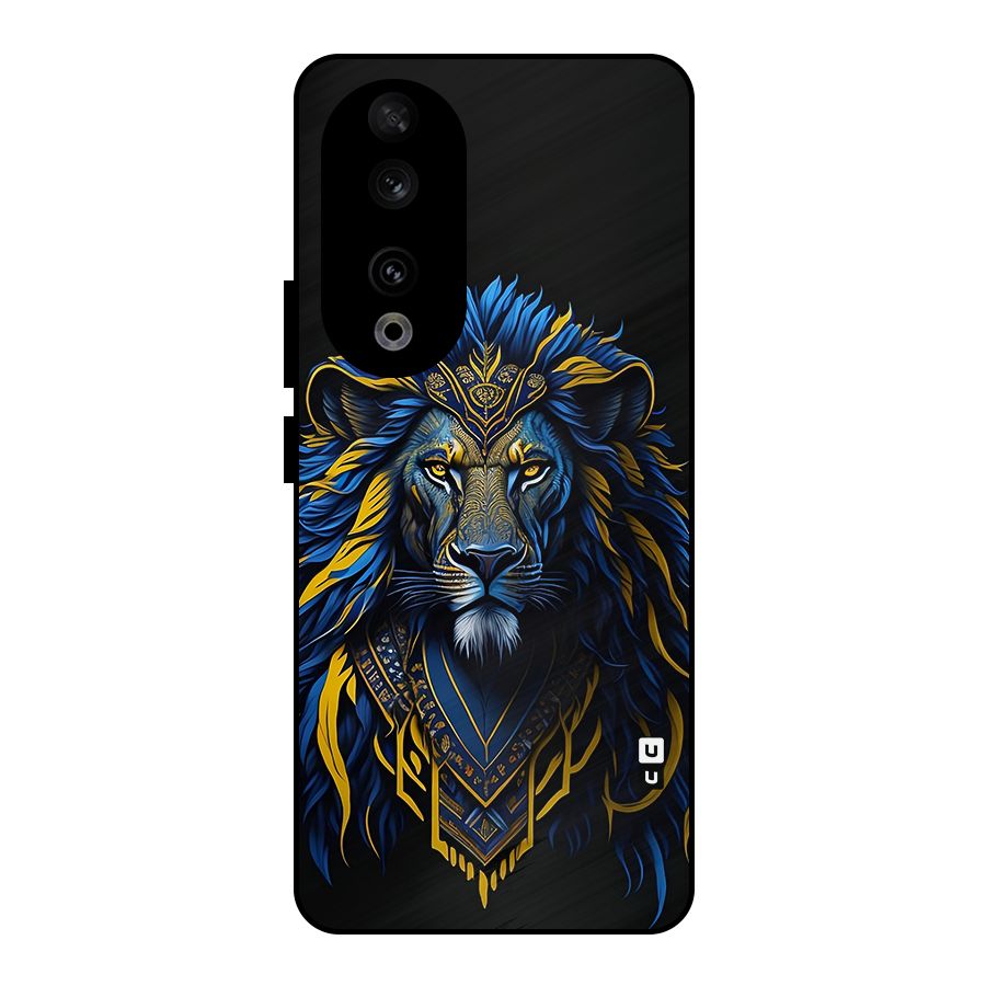 Premium Lion Abstract Portrait Art Metal Back Case for Honor 90