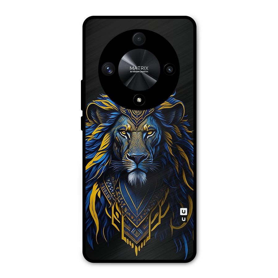 Premium Lion Abstract Portrait Art Metal Back Case for Honor X9b