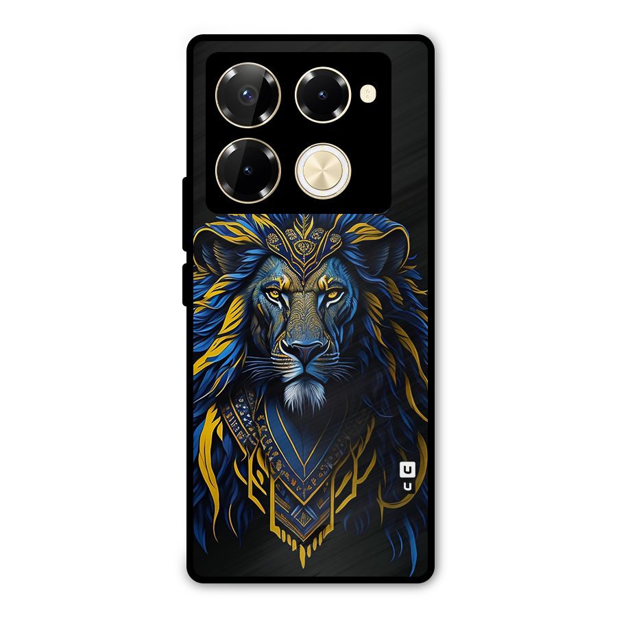 Premium Lion Abstract Portrait Art Metal Back Case for Infinix Note 40 Pro Plus