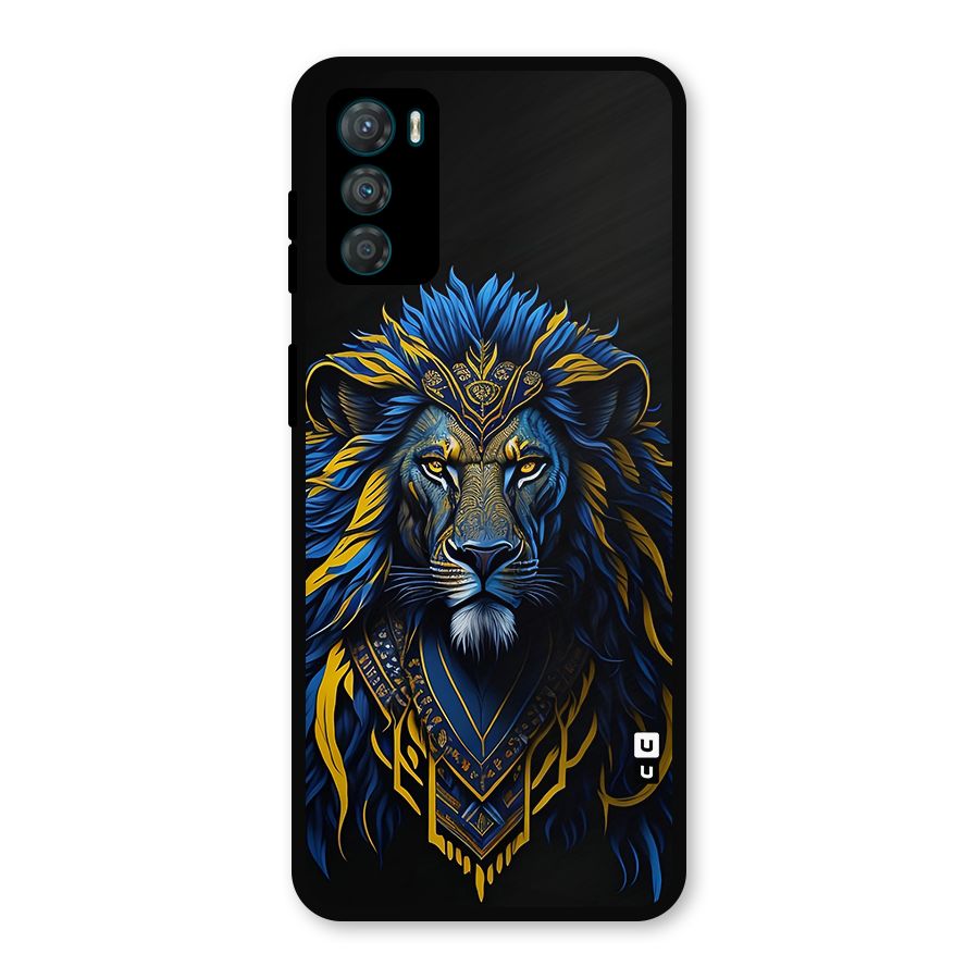 Premium Lion Abstract Portrait Art Metal Back Case for Moto G42