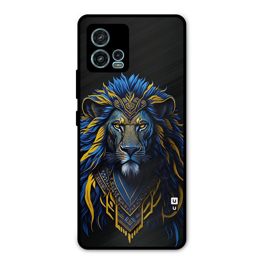 Premium Lion Abstract Portrait Art Metal Back Case for Moto G72