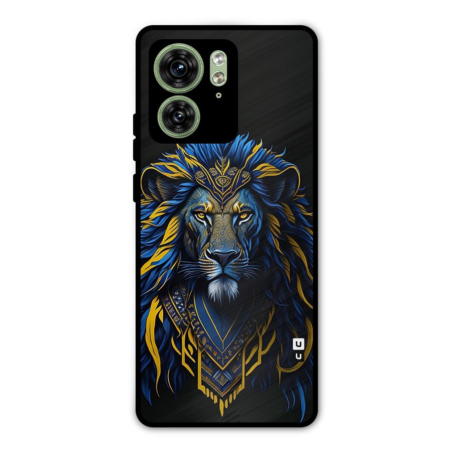 Premium Lion Abstract Portrait Art Metal Back Case for Motorola Edge 40 5G
