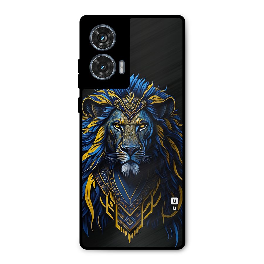 Premium Lion Abstract Portrait Art Metal Back Case for Motorola Edge 50 Fusion