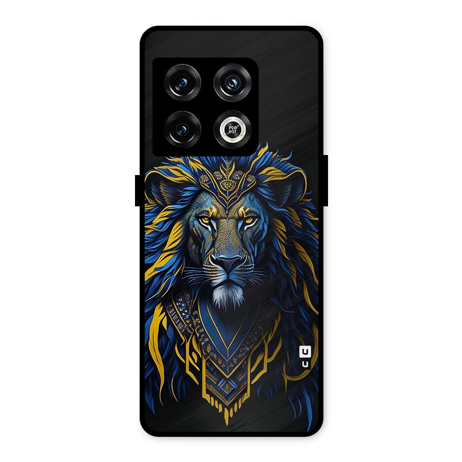 Premium Lion Abstract Portrait Art Metal Back Case for OnePlus 10 Pro 5G
