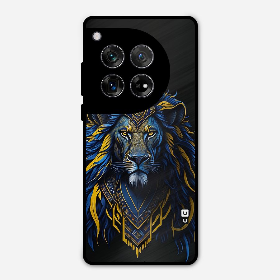 Premium Lion Abstract Portrait Art Metal Back Case for OnePlus 12