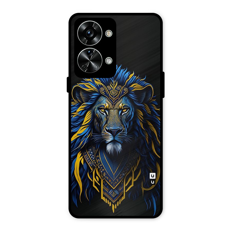 Premium Lion Abstract Portrait Art Metal Back Case for OnePlus Nord 2T