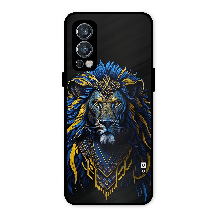 Premium Lion Abstract Portrait Art Metal Back Case for OnePlus Nord 2 5G