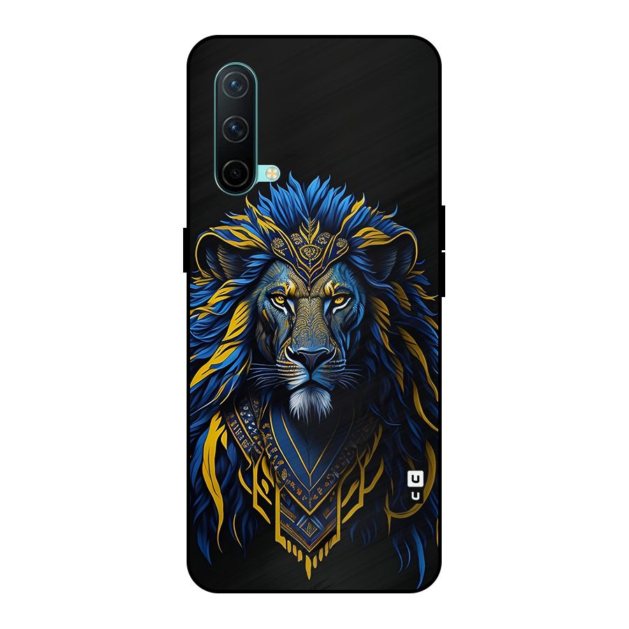 Premium Lion Abstract Portrait Art Metal Back Case for OnePlus Nord CE 5G