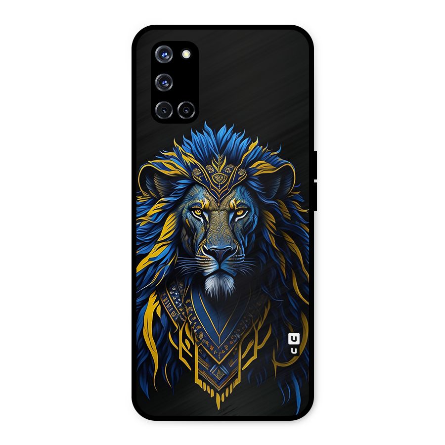Premium Lion Abstract Portrait Art Metal Back Case for Oppo A52