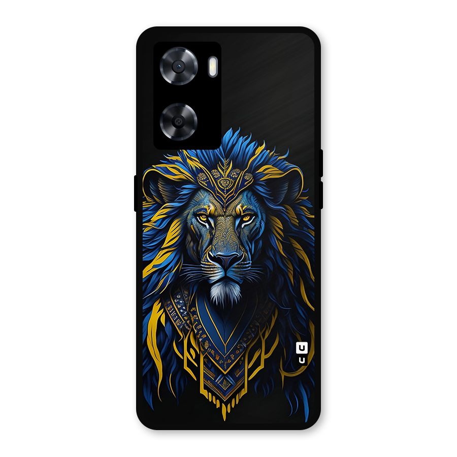 Premium Lion Abstract Portrait Art Metal Back Case for Oppo A77s