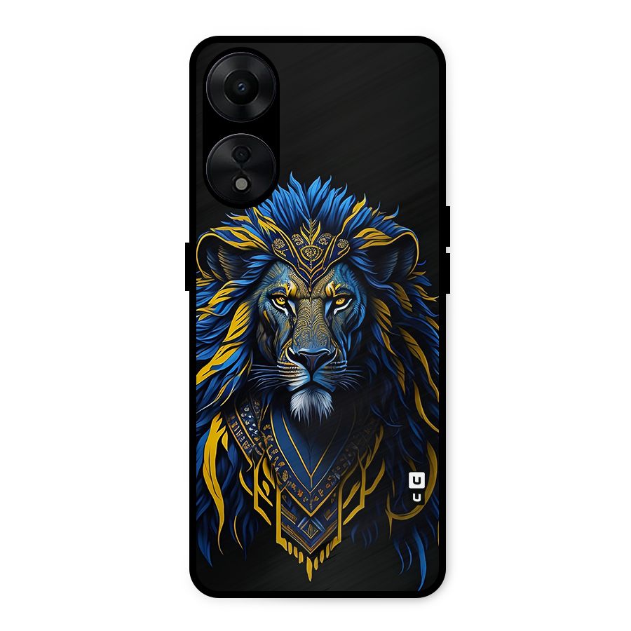 Premium Lion Abstract Portrait Art Metal Back Case for Oppo A78 5G